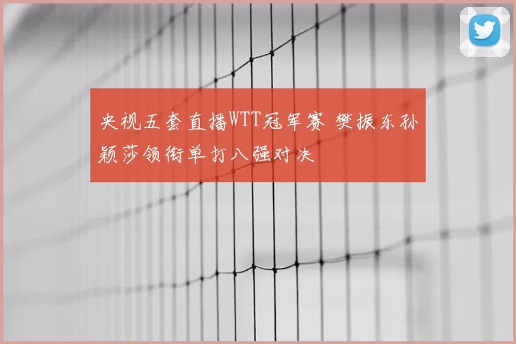 央视五套直播WTT冠军赛 樊振东孙颖莎领衔单打八强对决